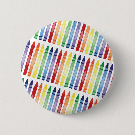 Farbenfrohe Rainbow Crayons Muster Button