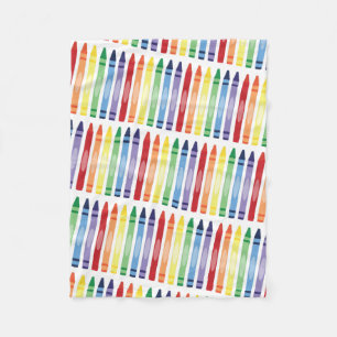Farbenfrohe Rainbow Crayons Muster Fleecedecke