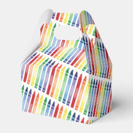 Farbenfrohe Rainbow Crayons Muster Geschenkschachtel