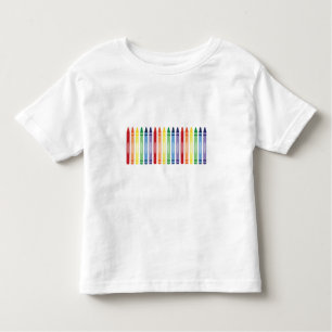 Farbenfrohe Rainbow Crayons Muster Kleinkind T-shirt