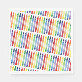 Farbenfrohe Rainbow Crayons Muster Serviette