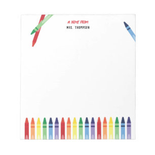 Farbenfrohe Rainbow Crayons Niedlich Lehrer Wertsc Notizblock