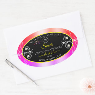 Farbenfrohe Rainbow-Dekorschmuck-Logo-Label und Sc Ovaler Aufkleber