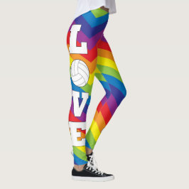 Farbenfrohe Rainbow-farbene Volleyball-Liebe Leggi Leggings