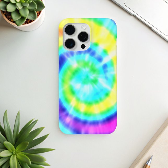 Farbenfrohe Rainbow-Gefärbte Krawatte Case-Mate iPhone Hülle (Groovy tie dye inspired phone case just for you)