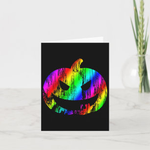 Farbenfrohe Rainbow Halloween Kürbislaterne Pumpki Karte