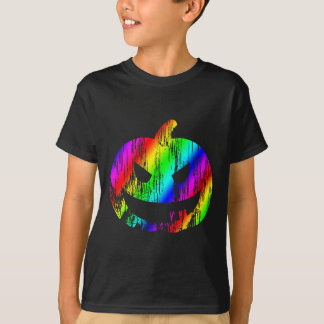Farbenfrohe Rainbow Halloween Kürbislaterne Pumpki T-Shirt