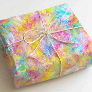 Farbenfrohe Rainbow Hippie-Gefärbte Krawatte Seidenpapier