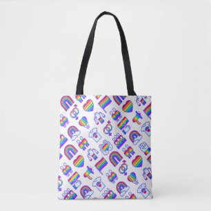Farbenfrohe Rainbow Icon-Muster