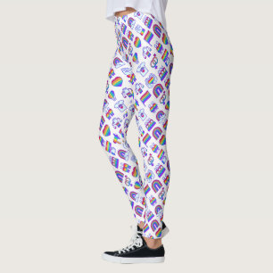 Farbenfrohe Rainbow Icon-Muster Leggings