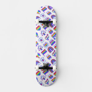 Farbenfrohe Rainbow-Icon-Muster Skateboard