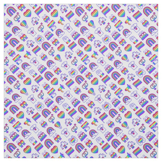 Farbenfrohe Rainbow Icon-Muster Stoff (Muster)