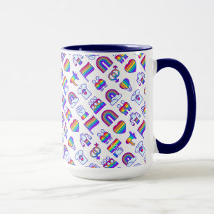 Farbenfrohe Rainbow Icon-Muster Tasse