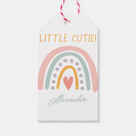 Farbenfrohe Rainbow Illustrative Baby Show Geschenkanhänger