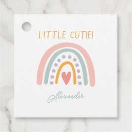 Farbenfrohe Rainbow Illustrative Baby Show Geschenkanhänger