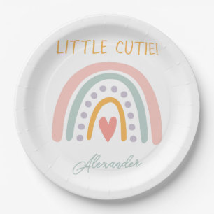 Farbenfrohe Rainbow Illustrative Baby Show Pappteller