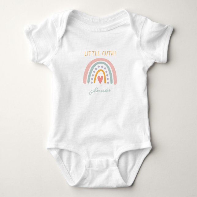 Farbenfrohe Rainbow Illustrative Baby Show Strampler (Vorderseite)