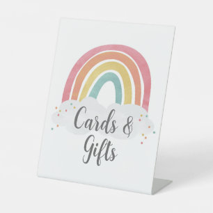 Farbenfrohe Rainbow-Kalligrafie-Kindergeburtstag-G Sockelschild
