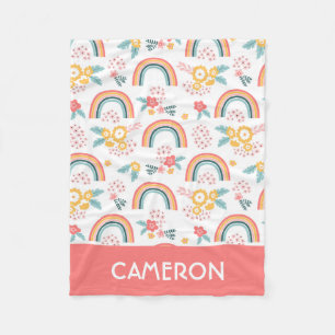 Farbenfrohe Rainbow-Muster Fleecedecke