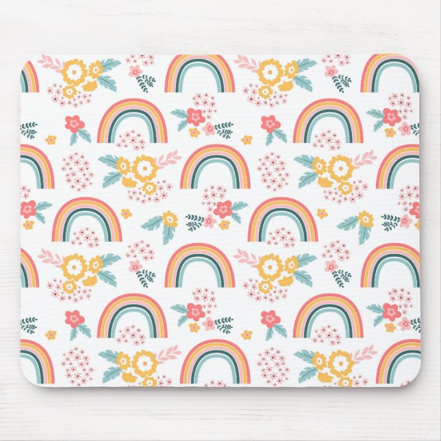 Farbenfrohe Rainbow-Muster Mousepad (Vorne)