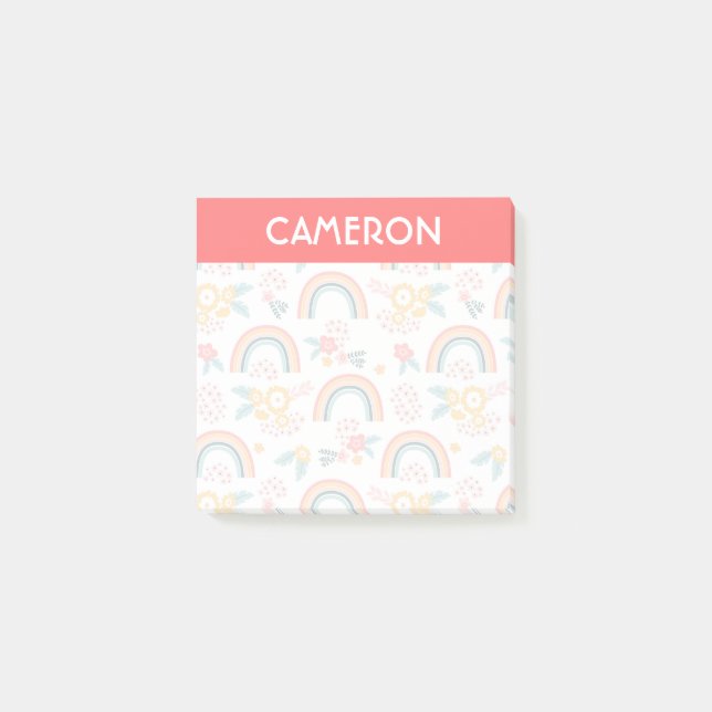 Farbenfrohe Rainbow-Muster Post-it Klebezettel (Vorderseite)