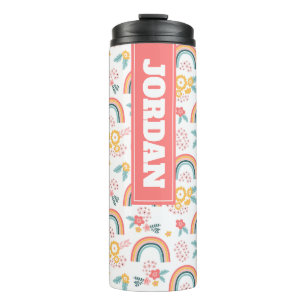 Farbenfrohe Rainbow-Muster Thermosbecher