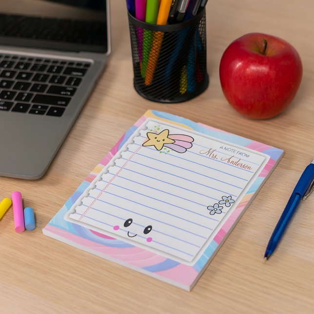 Farbenfrohe Rainbow Pastel Lehrer Wertschätzung Notizblock (Von Creator hochgeladen)