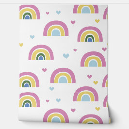 Farbenfrohe Rainbow Pastell Muster Peel & Stick Tapete