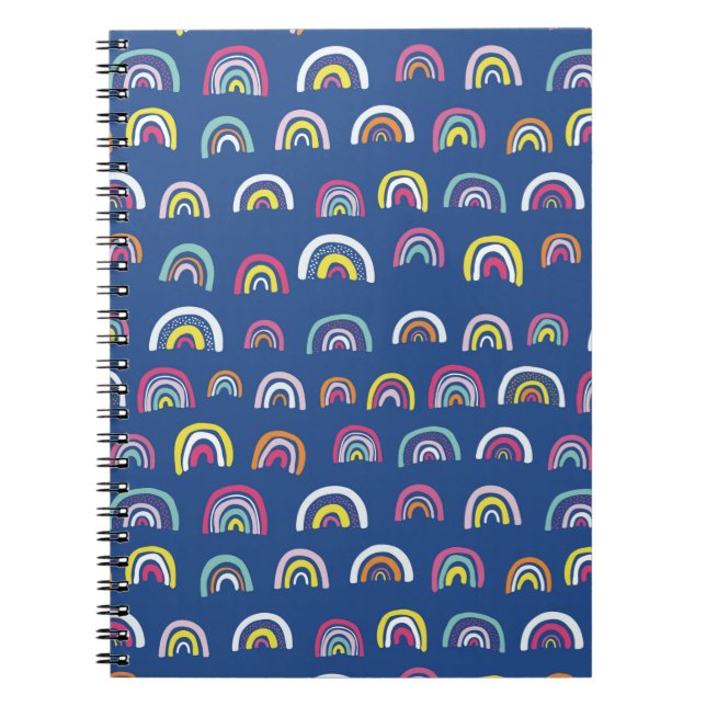 Farbenfrohe Rainbow Pattern Spiral Notebook Notizblock (Vorderseite)