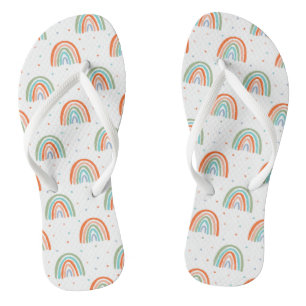 Farbenfrohe Rainbow Polka Dot Pattern Flip Flops
