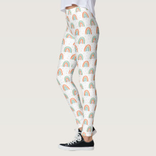 Farbenfrohe Rainbow Polka Dot Pattern Leggings