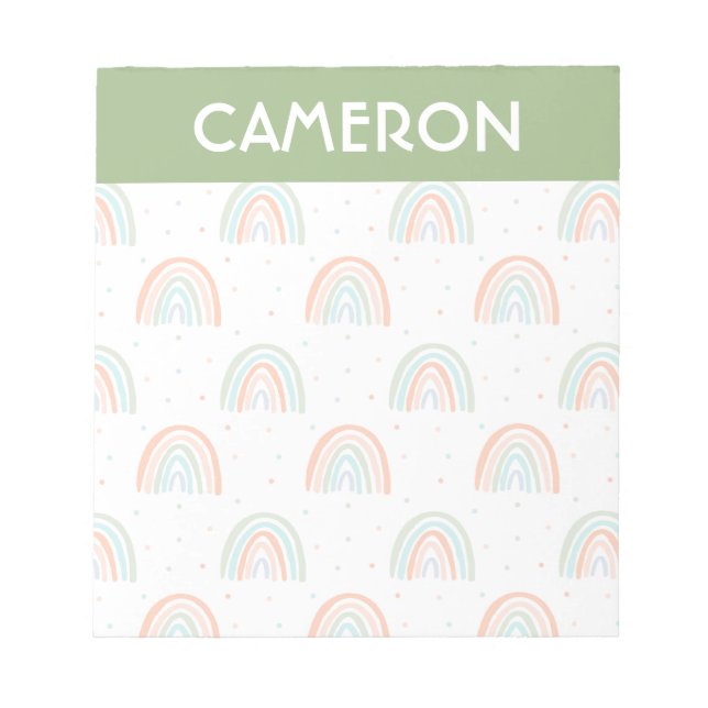 Farbenfrohe Rainbow Polka Dot Pattern Notizblock (Vorderseite)