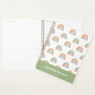 Farbenfrohe Rainbow Polka Dot Pattern Planer