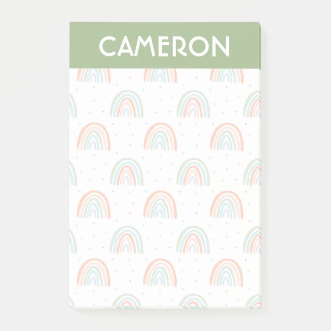 Farbenfrohe Rainbow Polka Dot Pattern Post-it Klebezettel (Vorderseite)