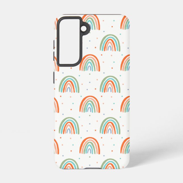Farbenfrohe Rainbow Polka Dot Pattern Samsung Galaxy Hülle (Rückseite)