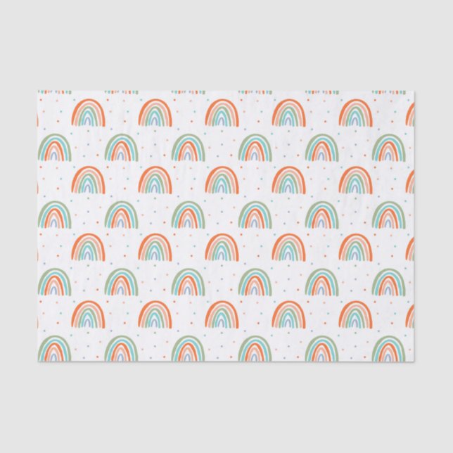 Farbenfrohe Rainbow Polka Dot Pattern Seidenpapier (Vorderseite)