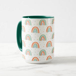 Farbenfrohe Rainbow Polka Dot Pattern Tasse