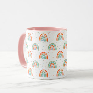 Farbenfrohe Rainbow Polka Dot Pattern Tasse