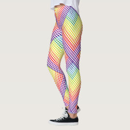 Farbenfrohe Rainbow-Polka-Punkte auf Weiß oder Far Leggings