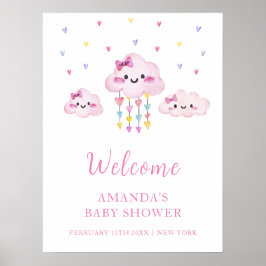 Farbenfrohe Raindrop Sweetheart Baby Dusche Willko Poster