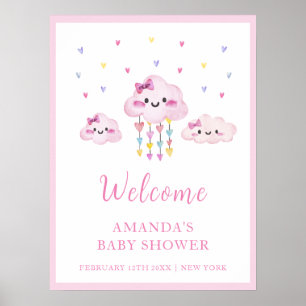 Farbenfrohe Raindrop Sweetheart Baby Dusche Willko Poster