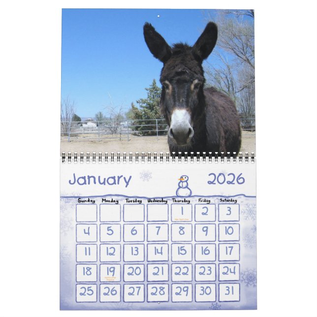 Farbenfrohe Ranch-Tiere Kalender (Jan 2026)