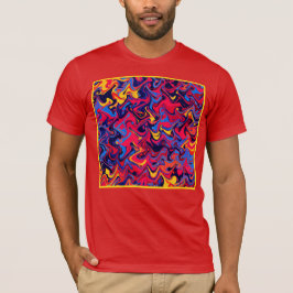 Farbenfrohe Random Waves Muster T-Shirt