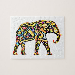 Farbenfrohe Rätsel Elephant Puzzle