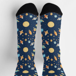 Farbenfrohe Raumgestaltung mit Planeten Socken