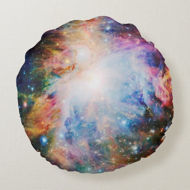 Farbenfrohe Raumkissen Rundes Kissen (Rückseite)