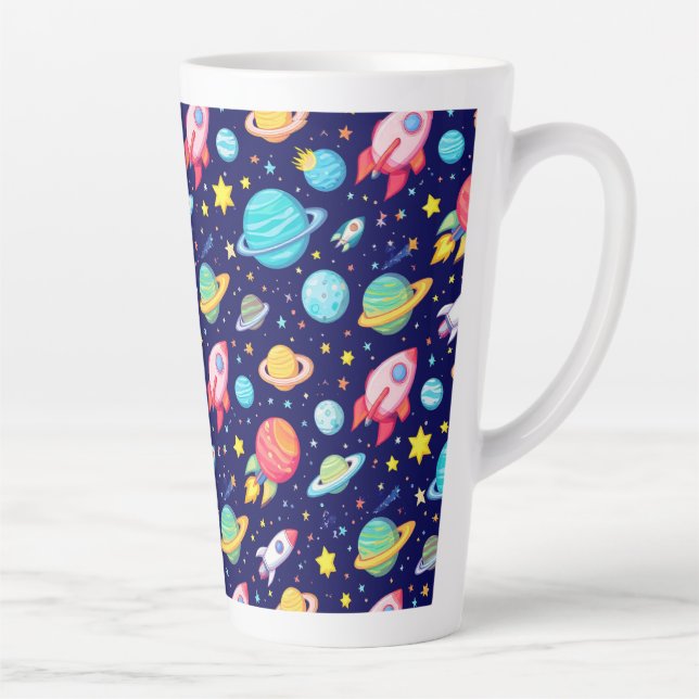 Farbenfrohe Raummuster für Cartoon Milchtasse (Rechts)