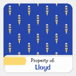 Farbenfrohe Raumstruktur Personalisiert Quadratischer Aufkleber