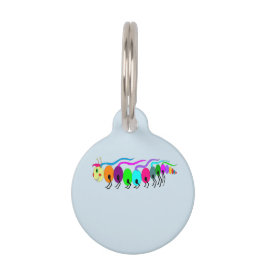 Farbenfrohe Raupe Haustiermarke