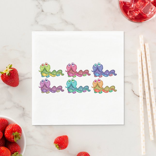 Farbenfrohe Raupen Spaß Whimsical Serviette (Von Creator hochgeladen)